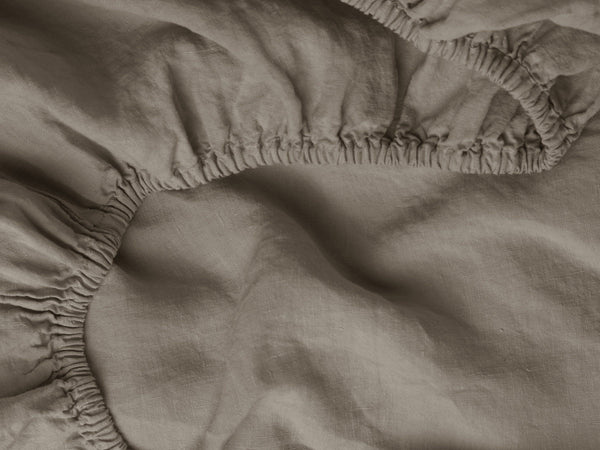 Allure Muslin Cotton Double Elastic Bed Sheet 160x200 cm Light Brown