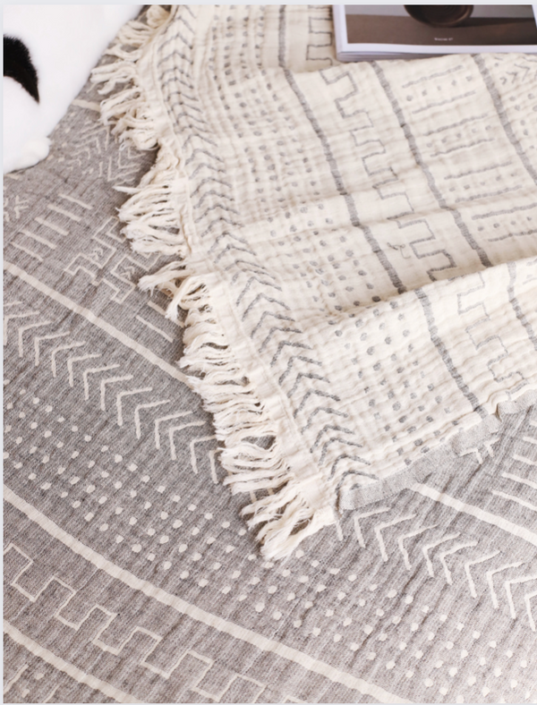 Toscana Muslin Cotton Throw Blanket 140x180 cm Smoked 