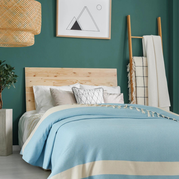 Ashley Multi-Purpose Double Cotton Bedspread 200x240 cm Turquoise