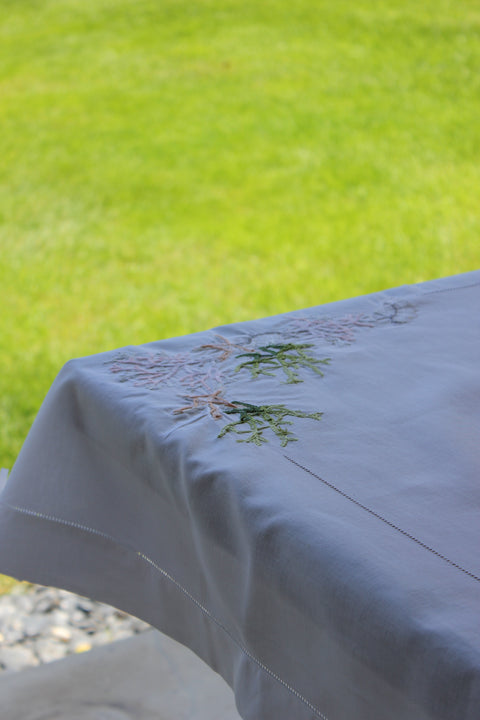 Siena Embroidered Table Cloth White