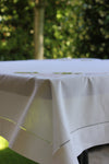 Siena Embroidered Table Cloth White