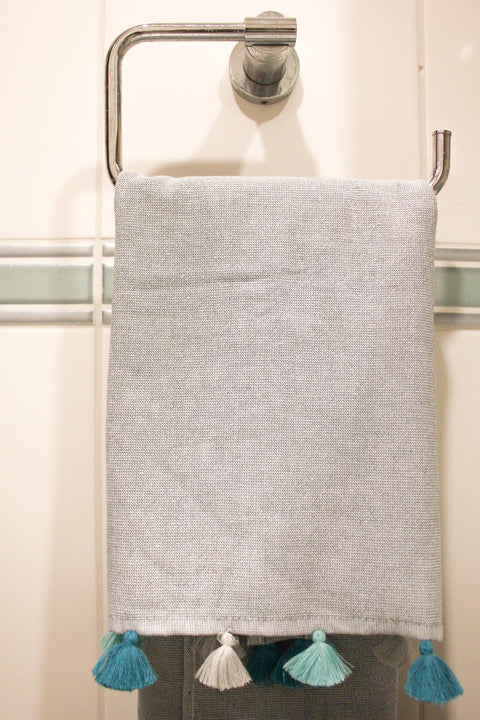 Armona Tasseled Peshkir Face Towel 50x100 cm Blue