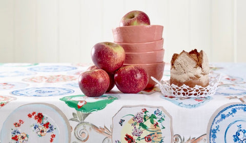 Lina Linen Stain Resistant Table Cloth Plate