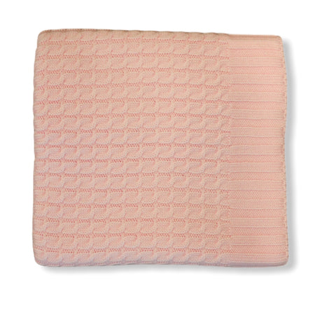 Nilly Knitted Baby Blanket Pink