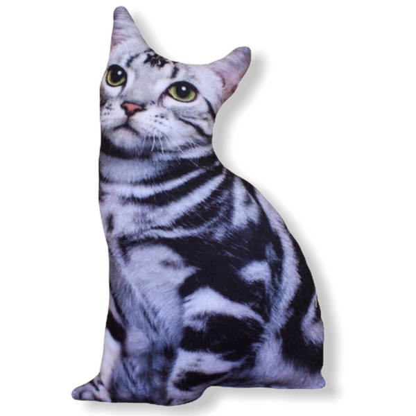 Hazel 3D Cat Pillow Gray