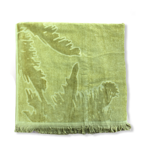 Tree Patterned Beach Towel Green