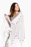 Stripe Throw Cotton Loincloth Smoked-White 100x170 cm