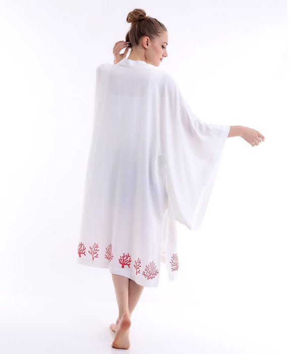 Coral Kimono White