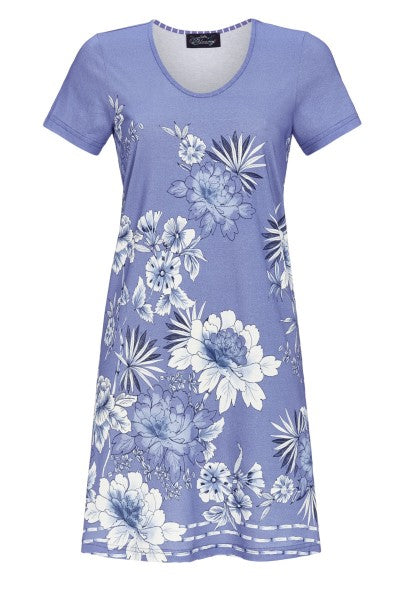 Floral Cotton Nightgown Purple
