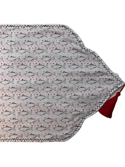 Alice Piko Embroidered Double-Sided Linen Runner Fish
