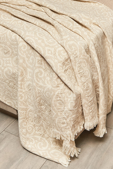 Allure 4 Layer Muslin Double Bedspread Beige