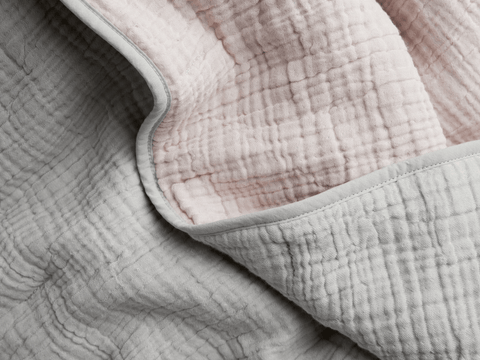 Navigli Organic Cotton 4-Ply Muslin Kids Quilt Powder/Anthracite