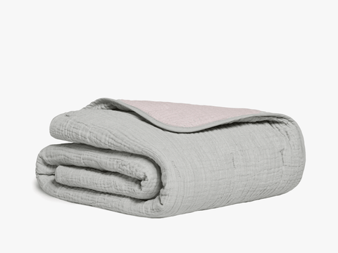 Navigli Organic Cotton 4-Ply Muslin Kids Quilt Powder/Anthracite