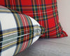 Tartan Plaid Cushion Cover 45x45 cm White