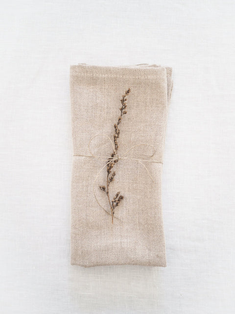 Vintage Natural Raw Linen Napkin (Pack of 2)