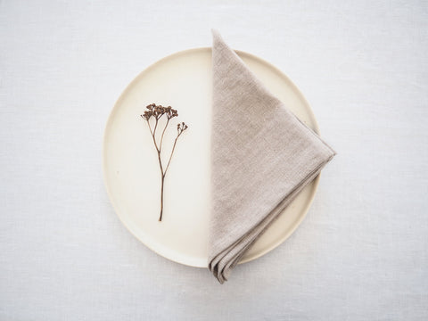 Vintage Natural Raw Linen Napkin (Pack of 2)