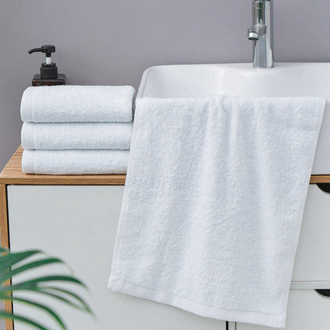 Leaf 100% Cotton Hand Towel 30x30 cm White