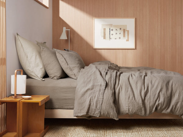 Allure Muslin Cotton Double Elastic Bed Sheet 160x200 cm Light Brown
