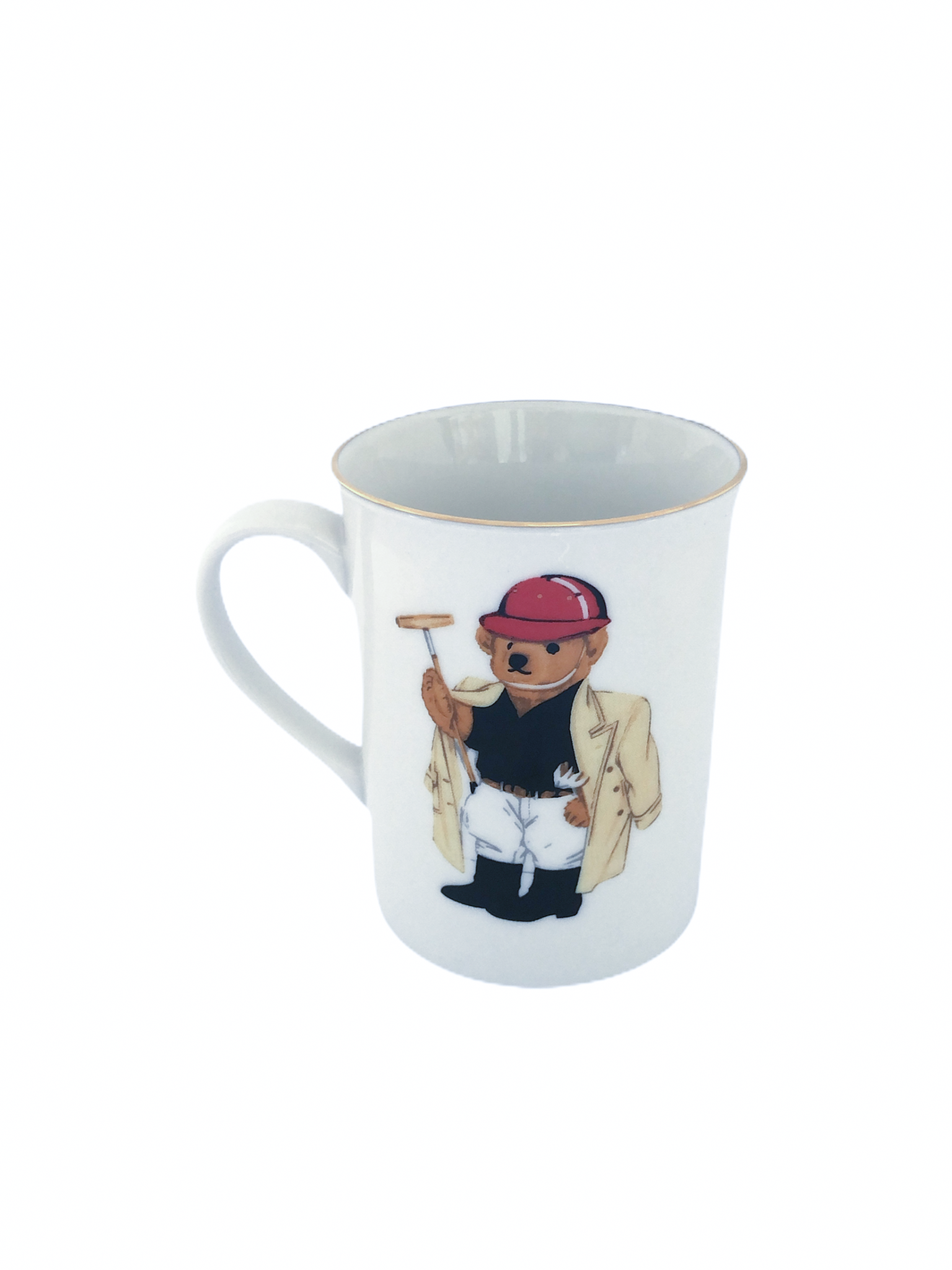 Teddy Bear Porcelain Mug with Golf Player White