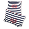 Coral Embroidery Filled Throw Pillow Dark Blue 35x50 cm