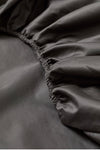 Carla 100% Cotton Satin King Size Fitted Sheet 180x200 cm Black