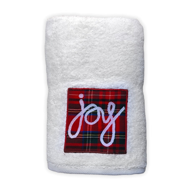 Tartan Joy Face Towel White