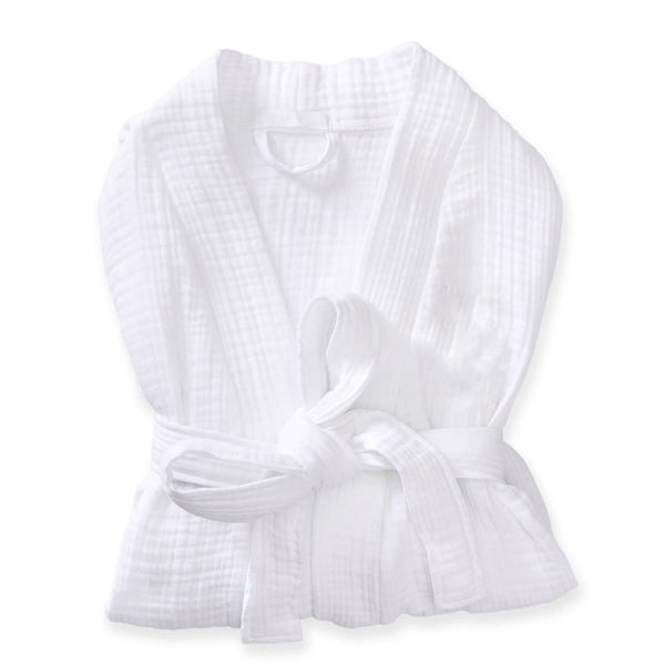 Navigli 2-Piece Muslin Bathrobe/Evening Gown Set White-Grey