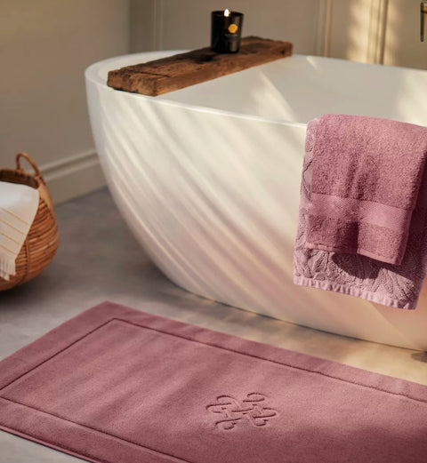 Ultra Soft Cotton Non-Slip Bath Mat 70x120 cm Dried Rose