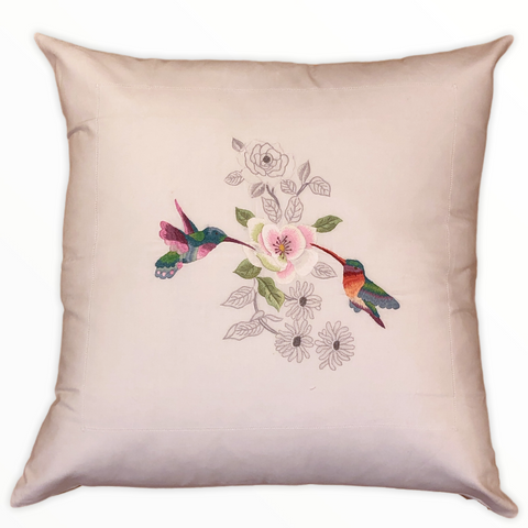 Marbella Bird Garden Embroidered 60x60 cm Pillow Cover