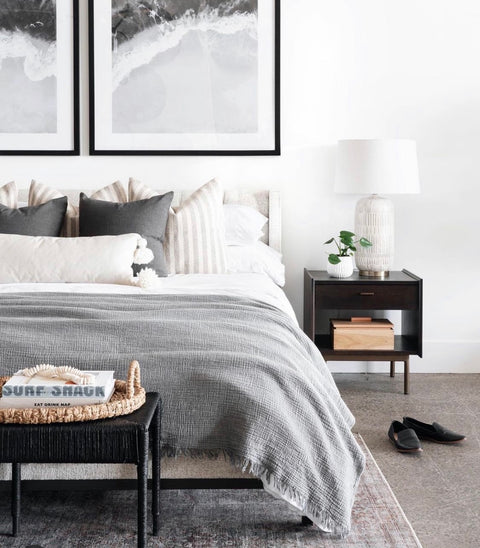 Navigli Single 4 Layer Muslin Bedspread Anthracite