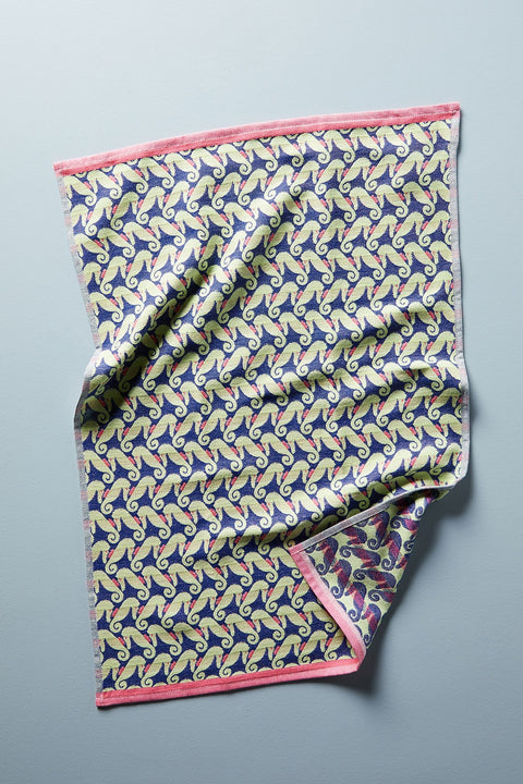 Anthro Kitchen Drying Towel Sea Horse