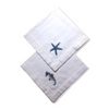 Marine Embroidered Linen Napkin Set (4 Pack)