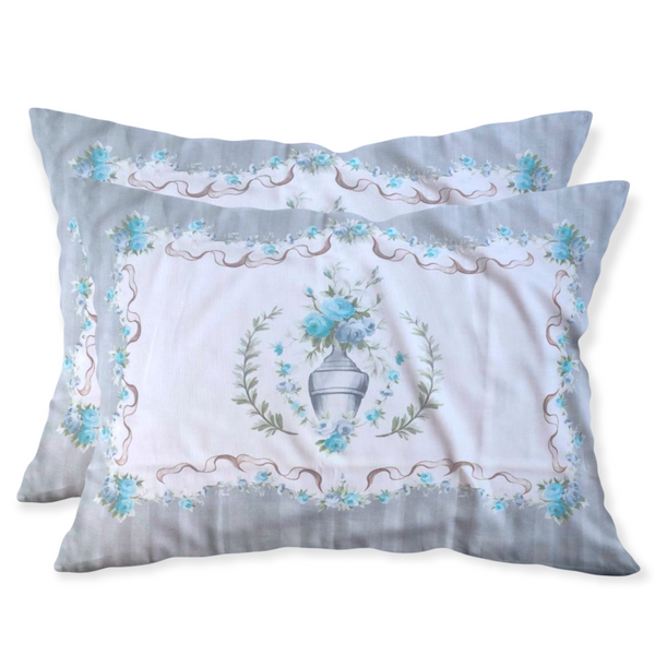 100% Cotton Satin Double Pillow Cover 50x70 cm Blue