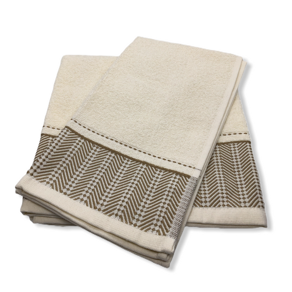 Portofino 2-Piece Guest Towel Set Cream - Brown