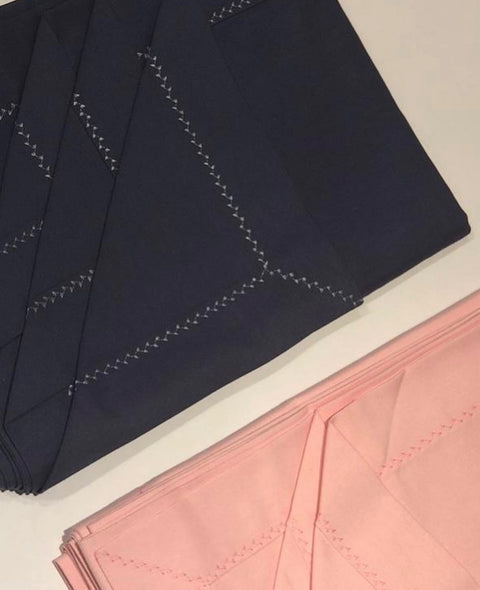 Piko Edge Detail Stain Resistant Linen Tablecloth Pink