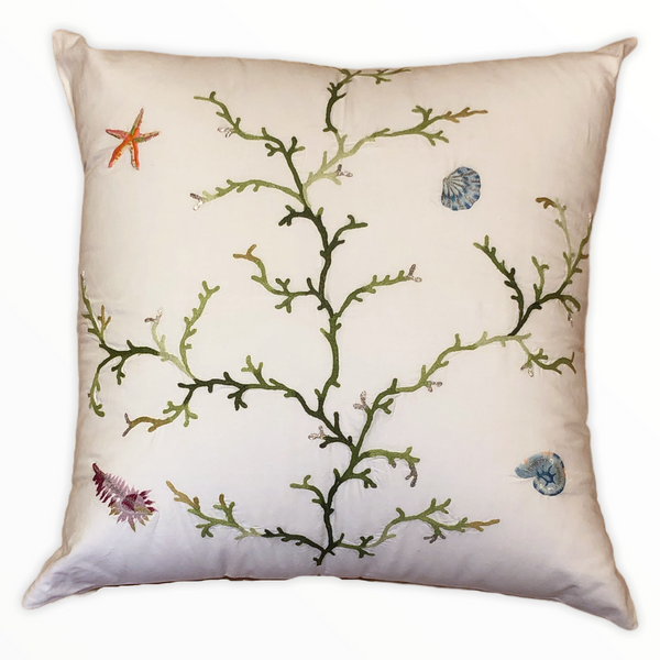 Marbella Green Forest Embroidered 60x60 cm Pillow Cover