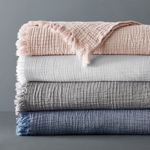 Navigli Single 4 Layer Muslin Bedspread Anthracite