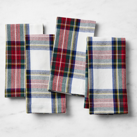 Plaid Tartan Napkin White (Set of 2)