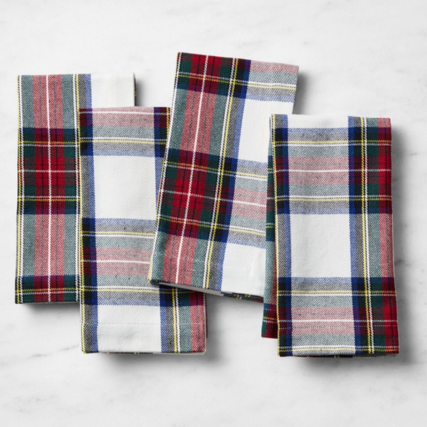 Plaid Tartan Napkin White (Set of 2)