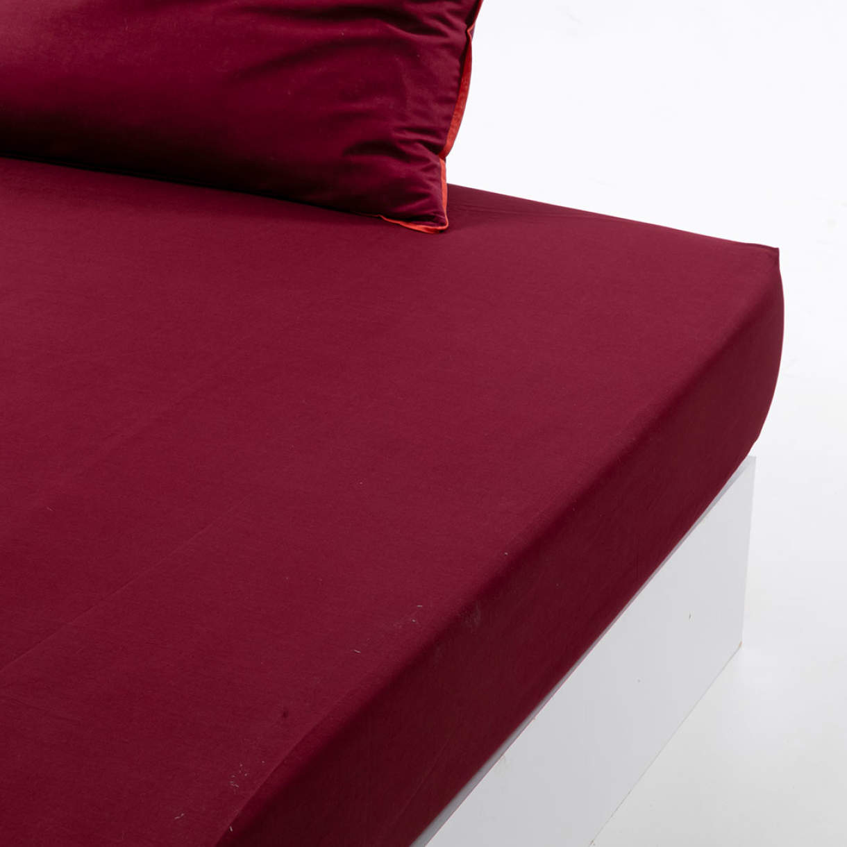 King Size Elastic Bamboo Aloe Vera Bed Sheet 180x200 cm Claret Red