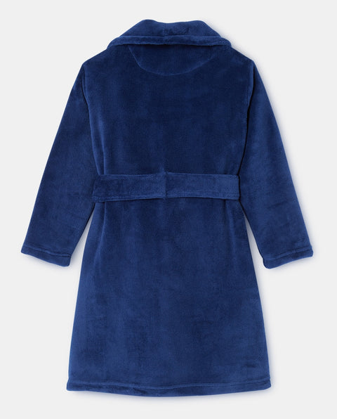 100% Organic Cotton Kids Bathrobe Navy Blue