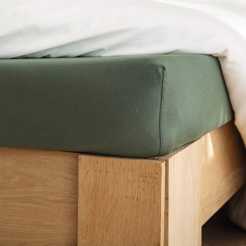 Single Elastic Bamboo Aloe Vera Bed Sheet 100x200 cm Khaki